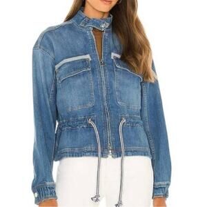 Veronica Beard Roz Drawstring Peplum Jacket in Astra Medium NWT